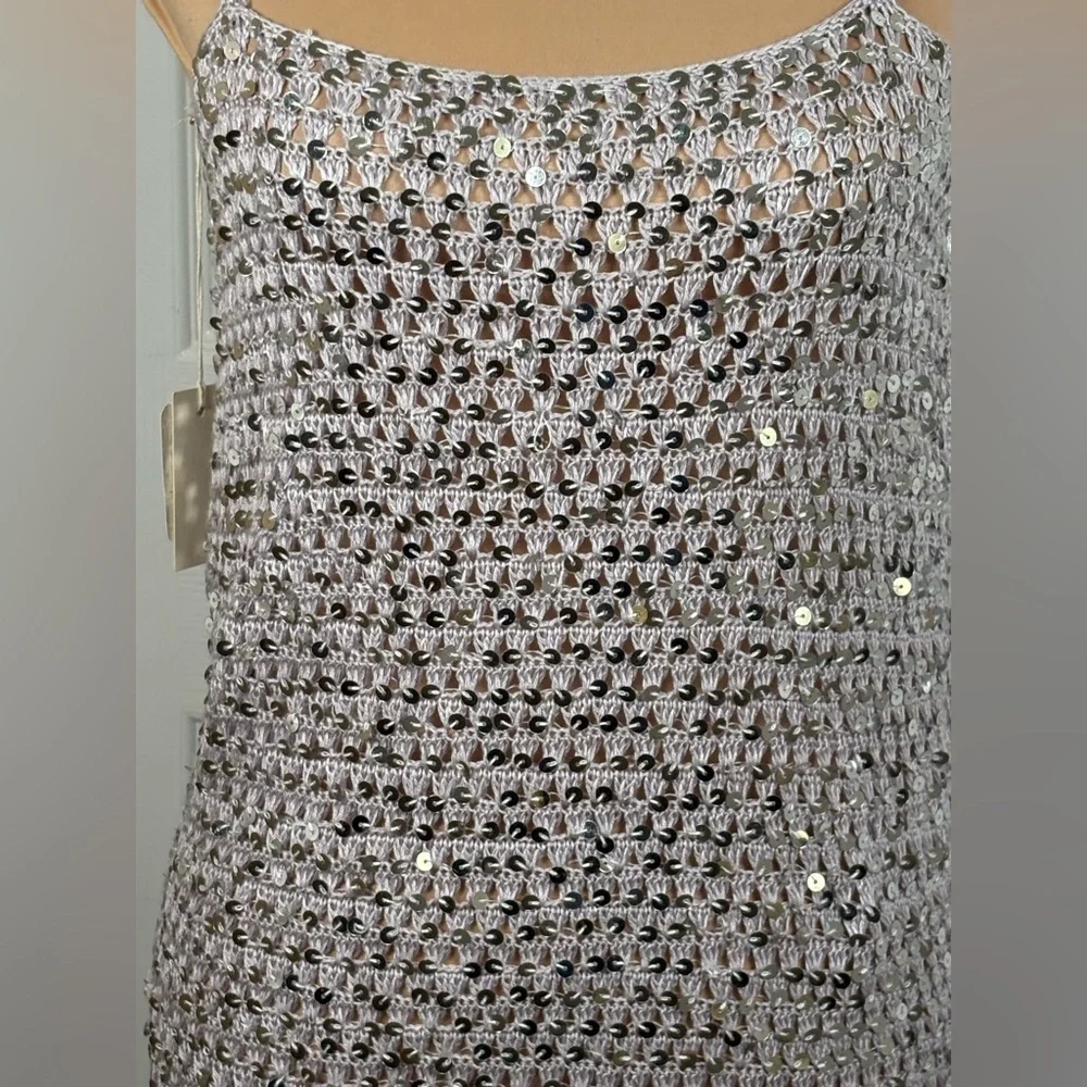 Flook The Label‎ x Free People Silver Mini Dress Size Medium NWT